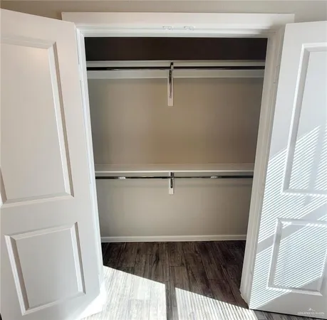 a close view of a closet