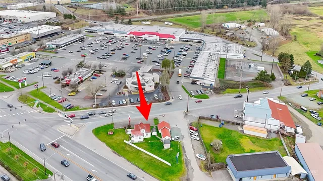 a green field with lots of trees in front of it