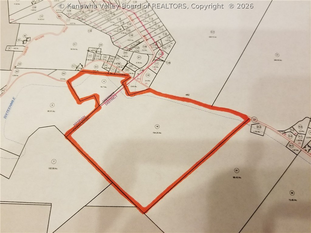 4448 Jerrys Run Road Apple Grove, WV 25502 - Photo 3 of 20 Tax Map Outline of Both Parcels 173 Acres total