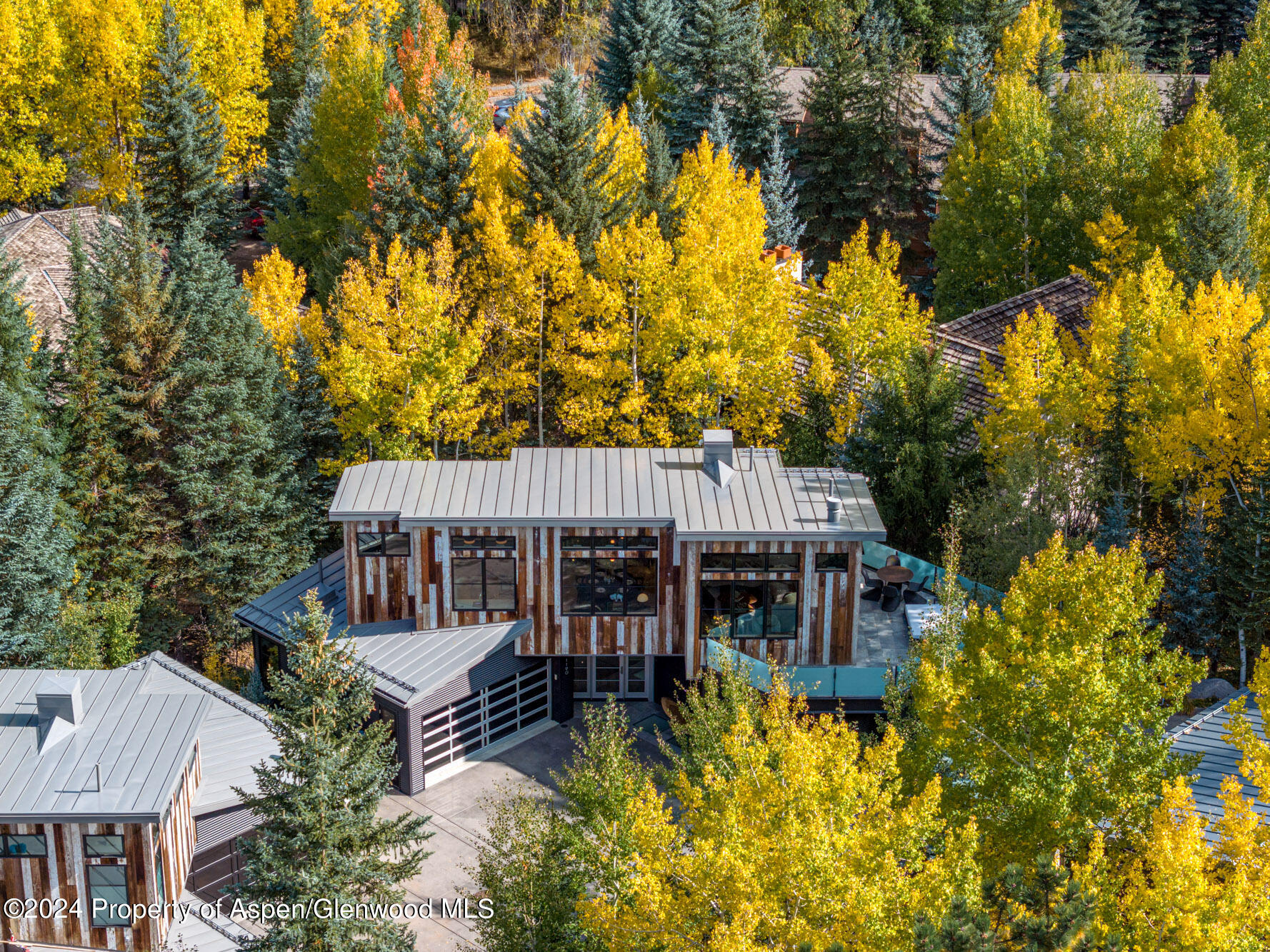 1190 Riverside Drive Aspen, CO 81611 - Photo 28 of 31 a view of a patio with iron fence