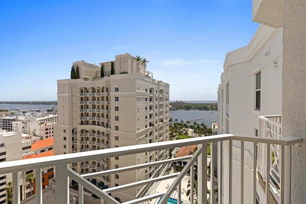 a view of balcony with city view