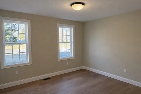 an empty room with a natural light