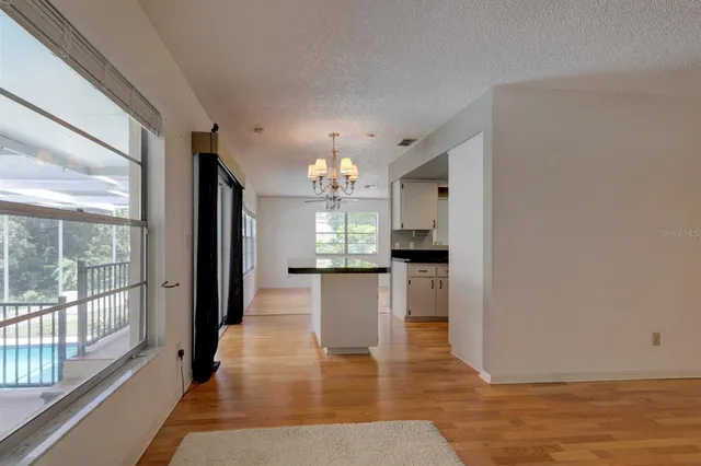 a view of a livingroom with a window