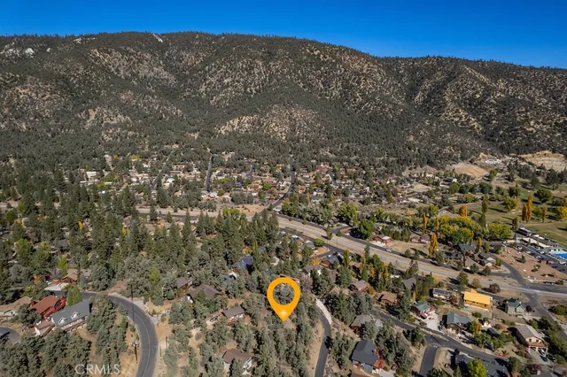 a view of a water with a mountain