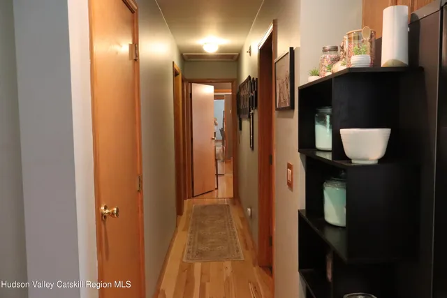 a bathroom with a mirror