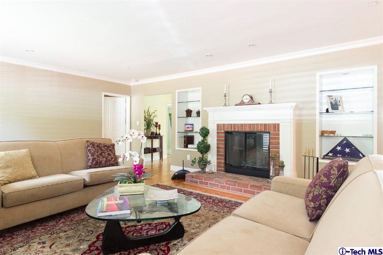 3830 Shadow Grove Road Pasadena, CA 91107 - Photo 3 of 31 a living room with furniture and a fireplace