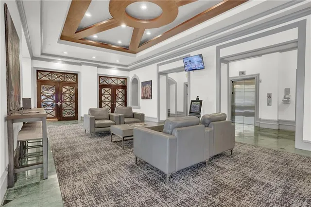 a view of a hallway with entryway