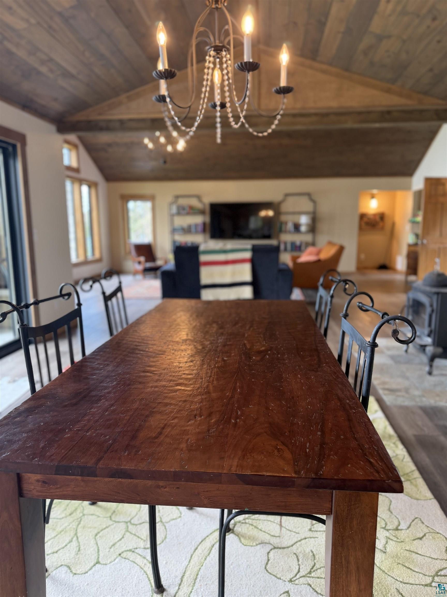 5274 Marble Lake Road Two Harbors, MN 55616 - Photo 27 of 79 Vaulted wood-paneled ceiling with exposed beams