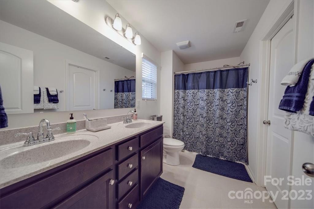 12542 Garron Road Midland, NC 28107 - Photo 35 of 38 a bathroom with a sink a toilet a mirror and shower