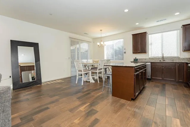 a kitchen with lots of counter top space