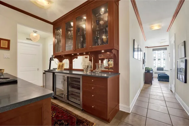 a kitchen with stainless steel appliances a stove and a refrigerator