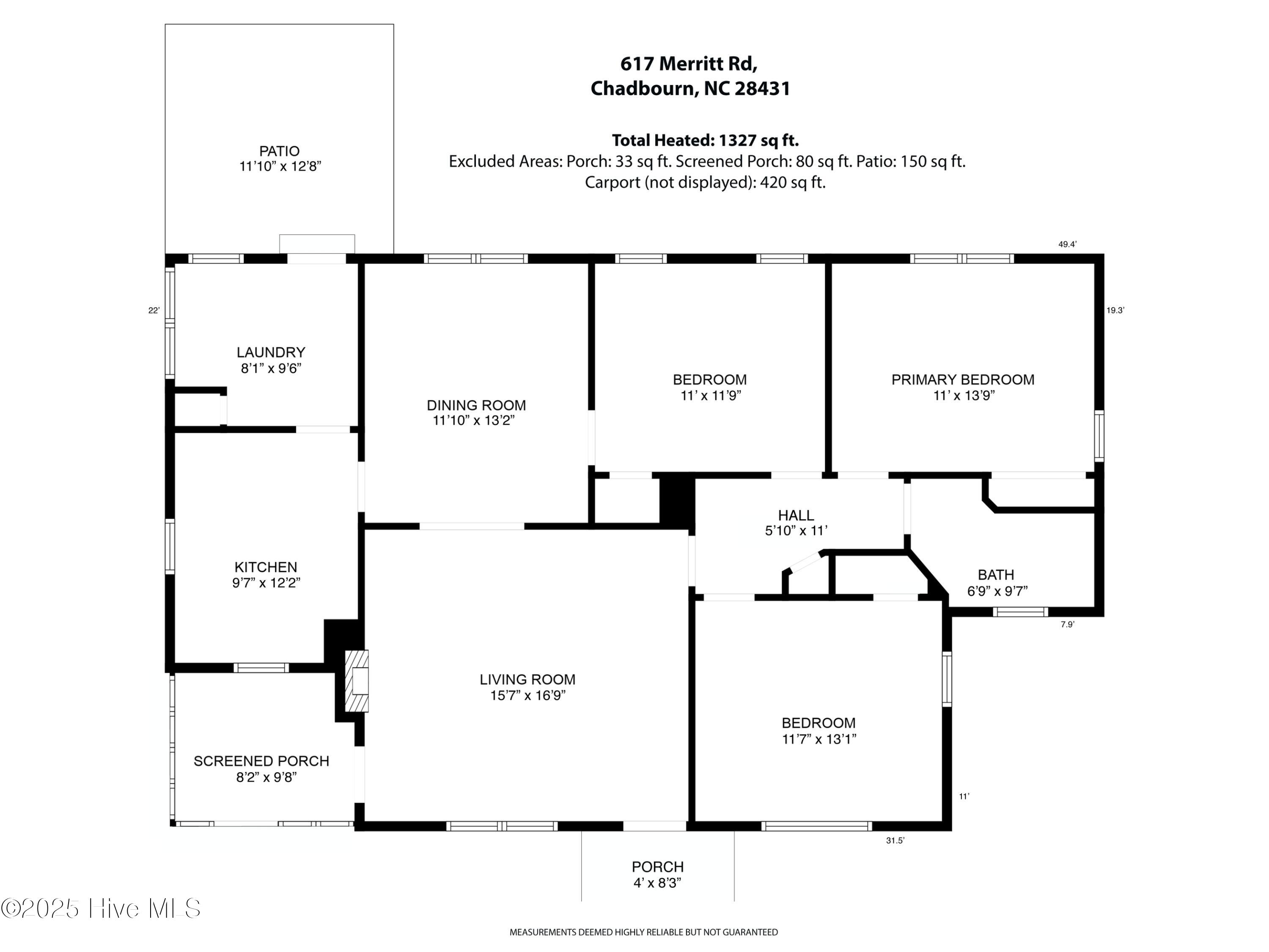 617 Merritt Road Chadbourn, NC 28431 - Photo 52 of 52 mls-Floorplan 617 Merritt Rd