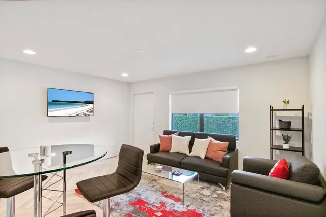 a living room with furniture