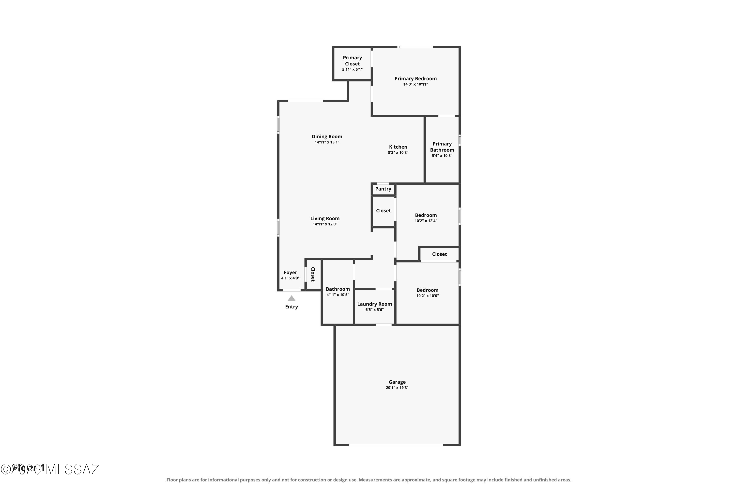 9324 North Agave Gold Road Tucson, AZ 85742 - Photo 47 of 48 Estimated Floor Plan