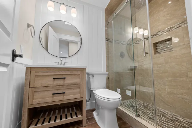 a bathroom with a shower