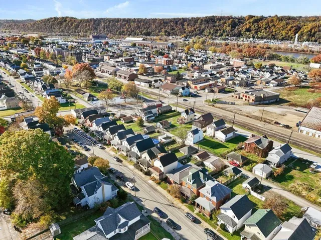 an aerial view of multiple house