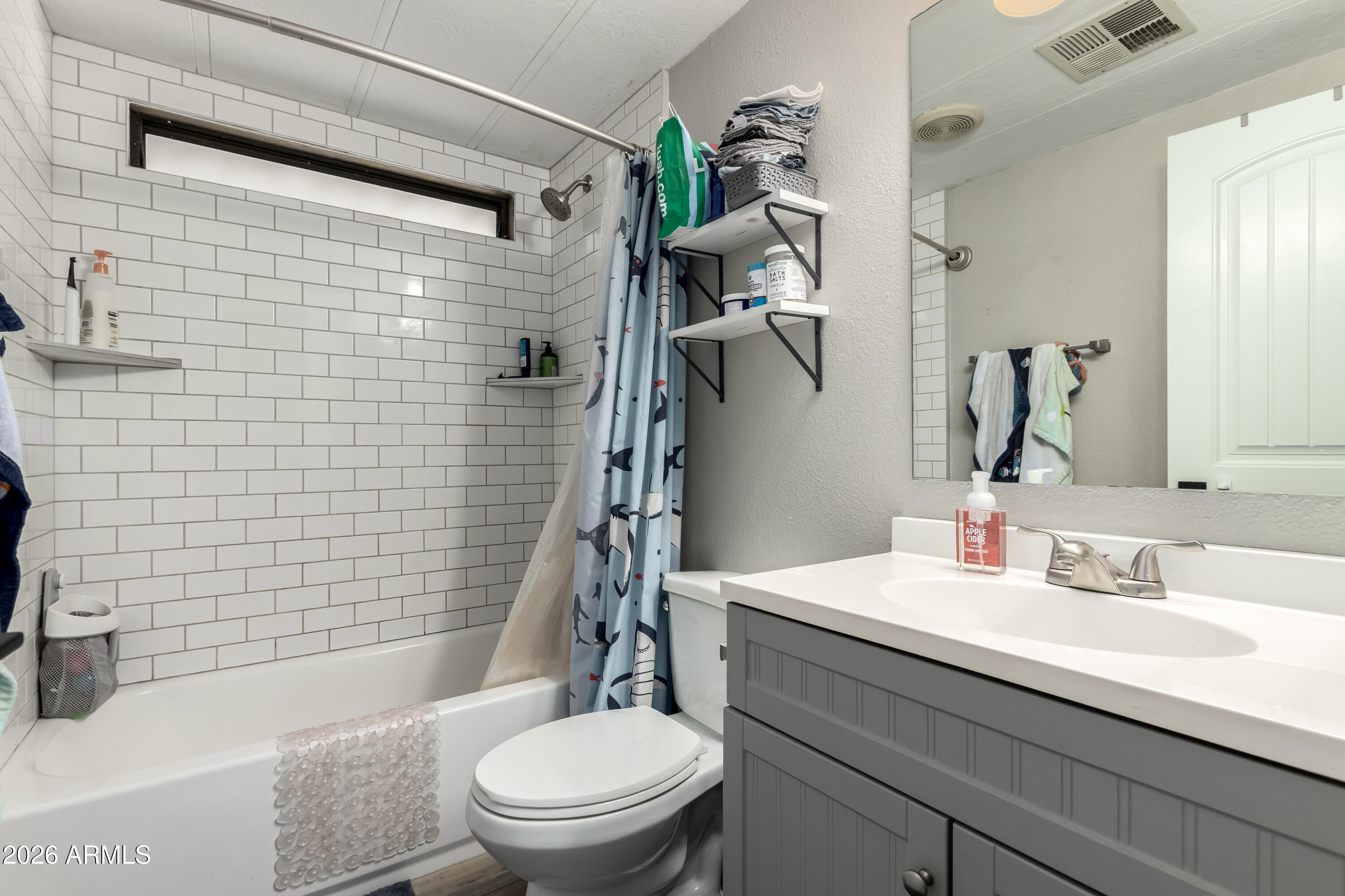245 South 56th Street, Unit 64 Mesa, AZ 85206 - Photo 3 of 34 a bathroom with a sink a toilet and shower
