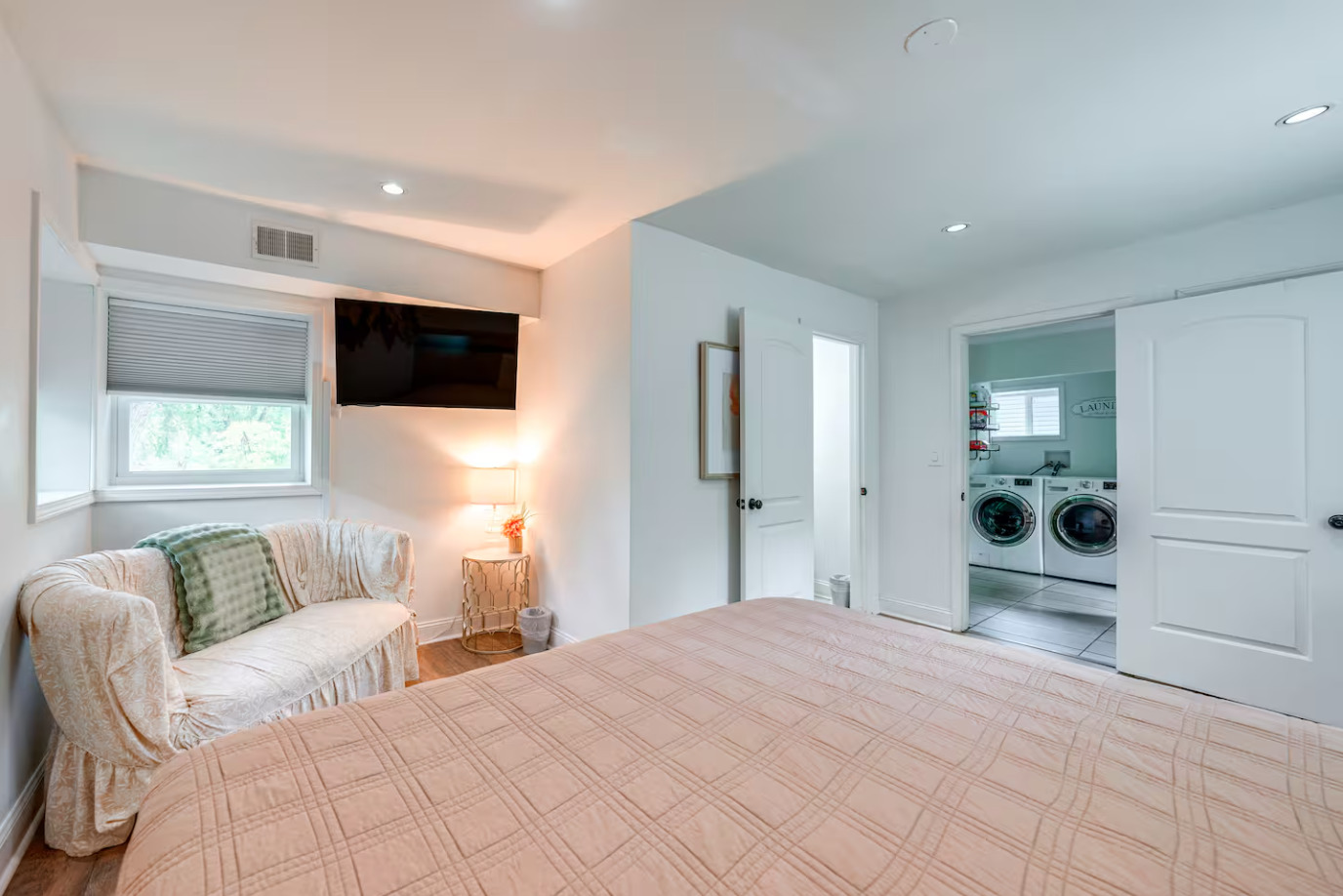 1518 Riverside Avenue St. Charles, IL 60174 - Photo 17 of 32 a bedroom with a bed and a flat screen tv