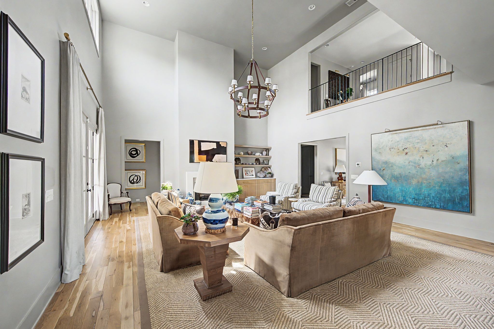 2825 Sugar Tree Road Nashville, TN 37215 - Photo 24 of 89 a living room with fireplace furniture and a chandelier