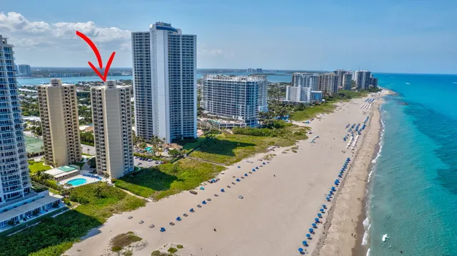 a city view with tall buildings