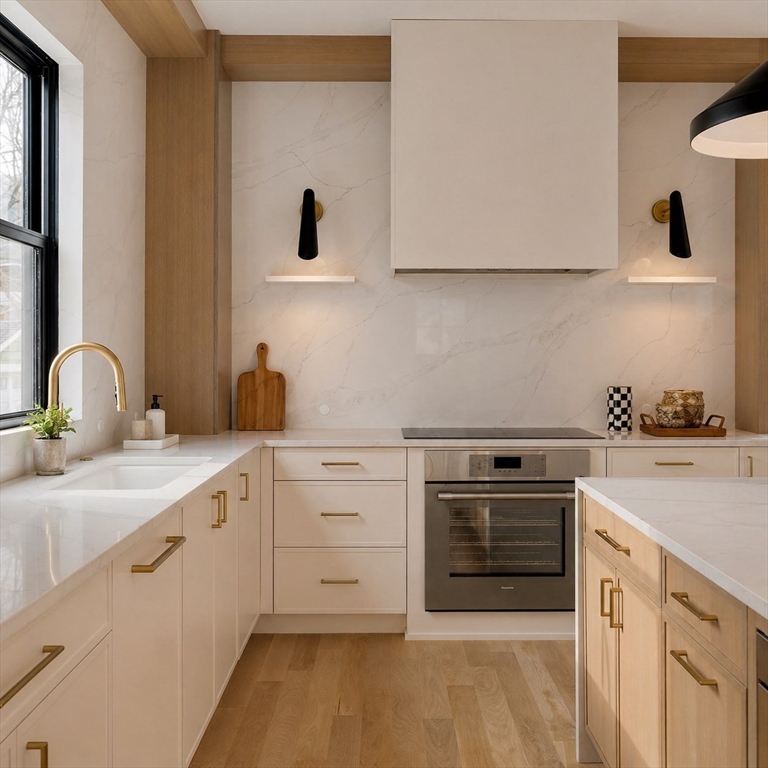 17 South Waverly Street, Unit 17 Boston, MA 02135 - Photo 4 of 29 a kitchen with cabinets appliances and a sink