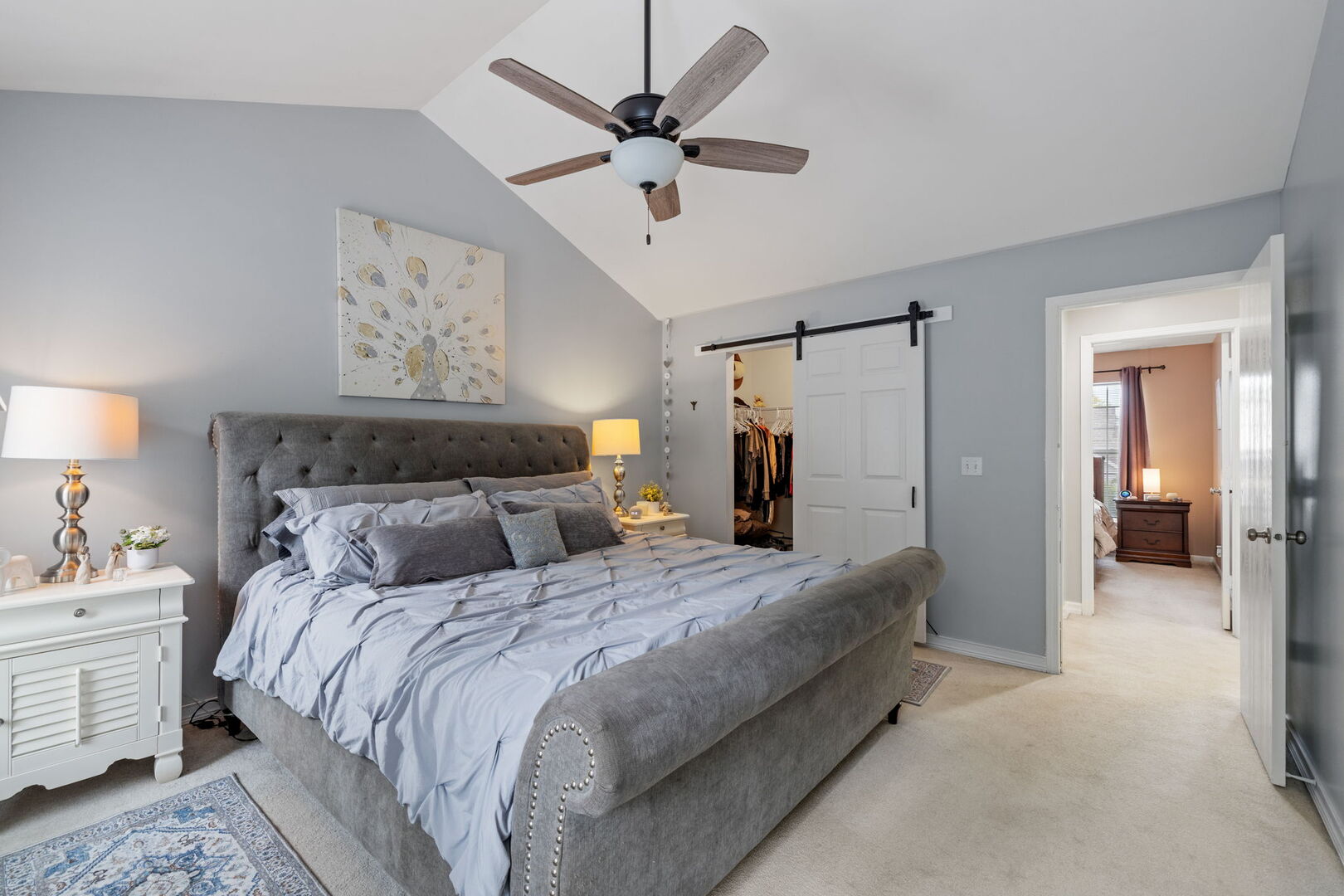 2161 Hammel Lane Aurora, IL 60504 - Photo 17 of 33 a bedroom with bed and a chandelier