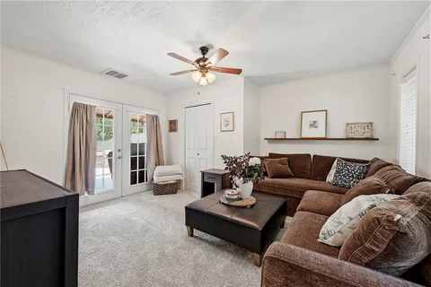 a living room with furniture