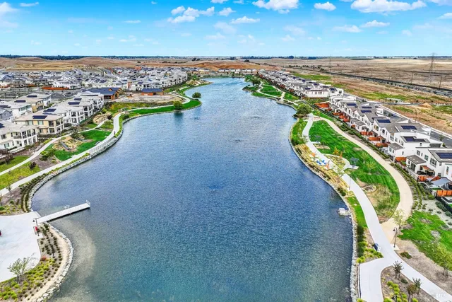 a view of a lake with a ocean view