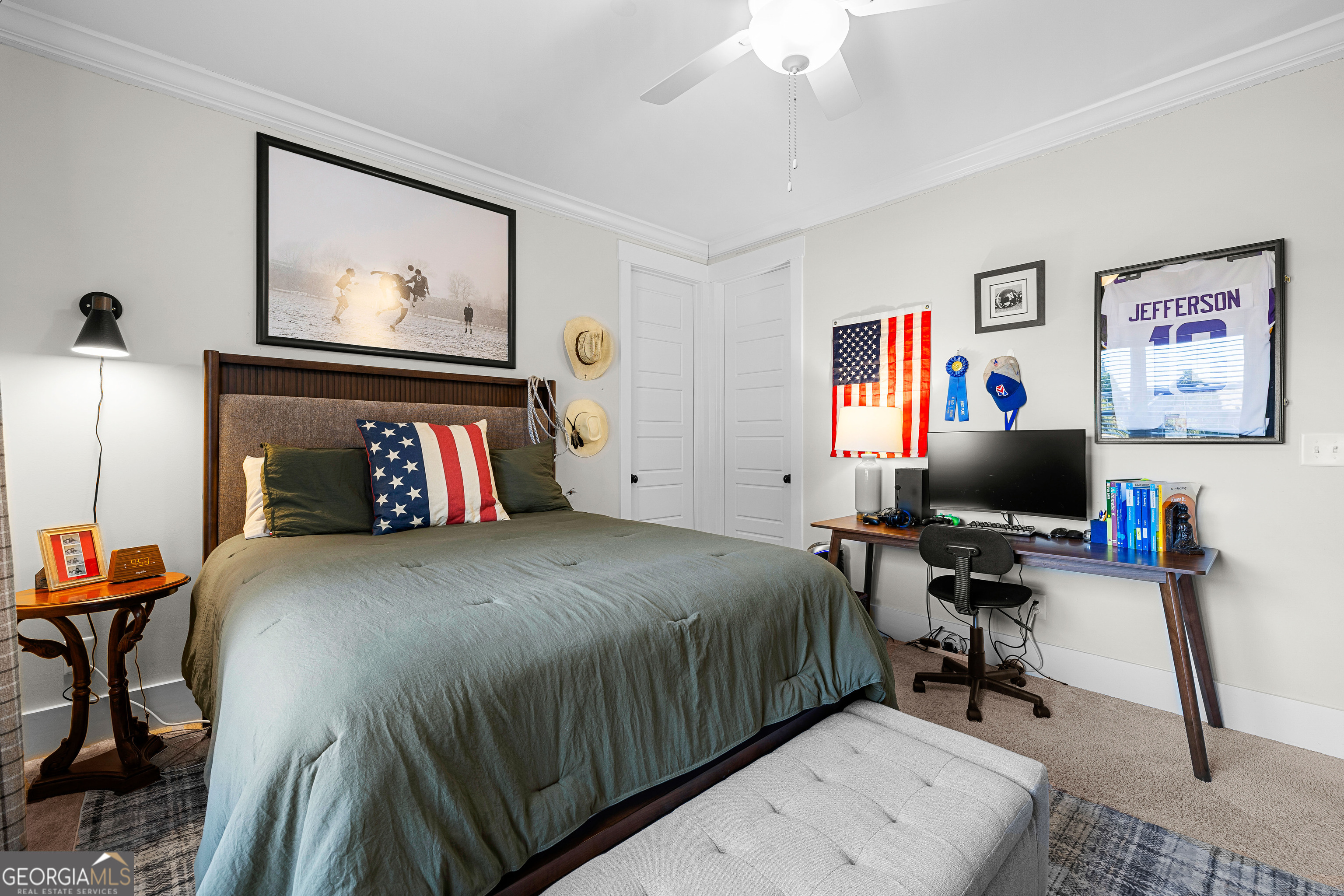 21 Waterview Circle Newnan, GA 30263 - Photo 52 of 75 a bedroom with a bed and wooden floor