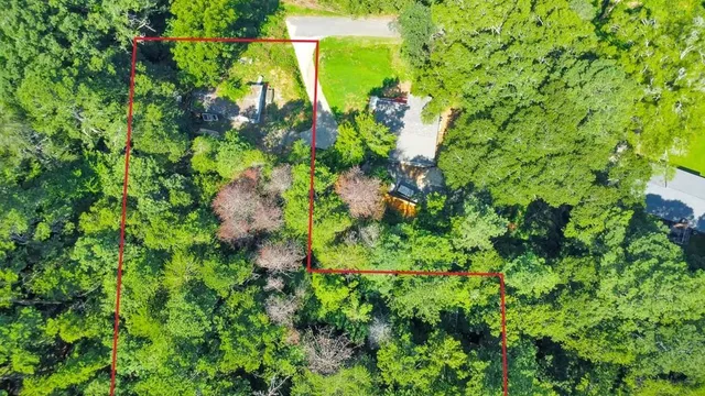 a backyard of a house with lots of green space