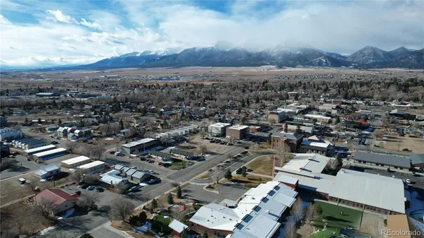 an aerial view of a city
