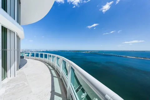 a view of a balcony with an outdoor space