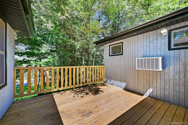 a view of wooden deck