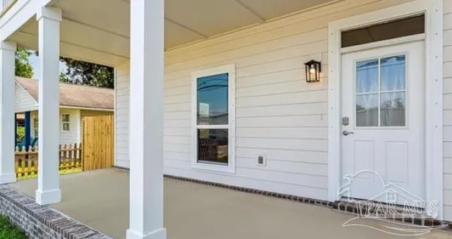 a view of front door of house