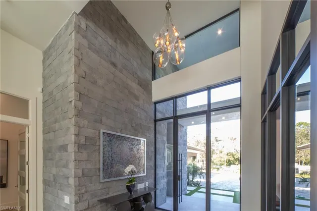 a beautiful room with a chandelier