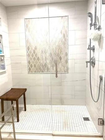 a bathroom with a shower