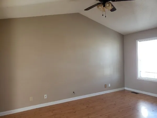 an empty room with a window