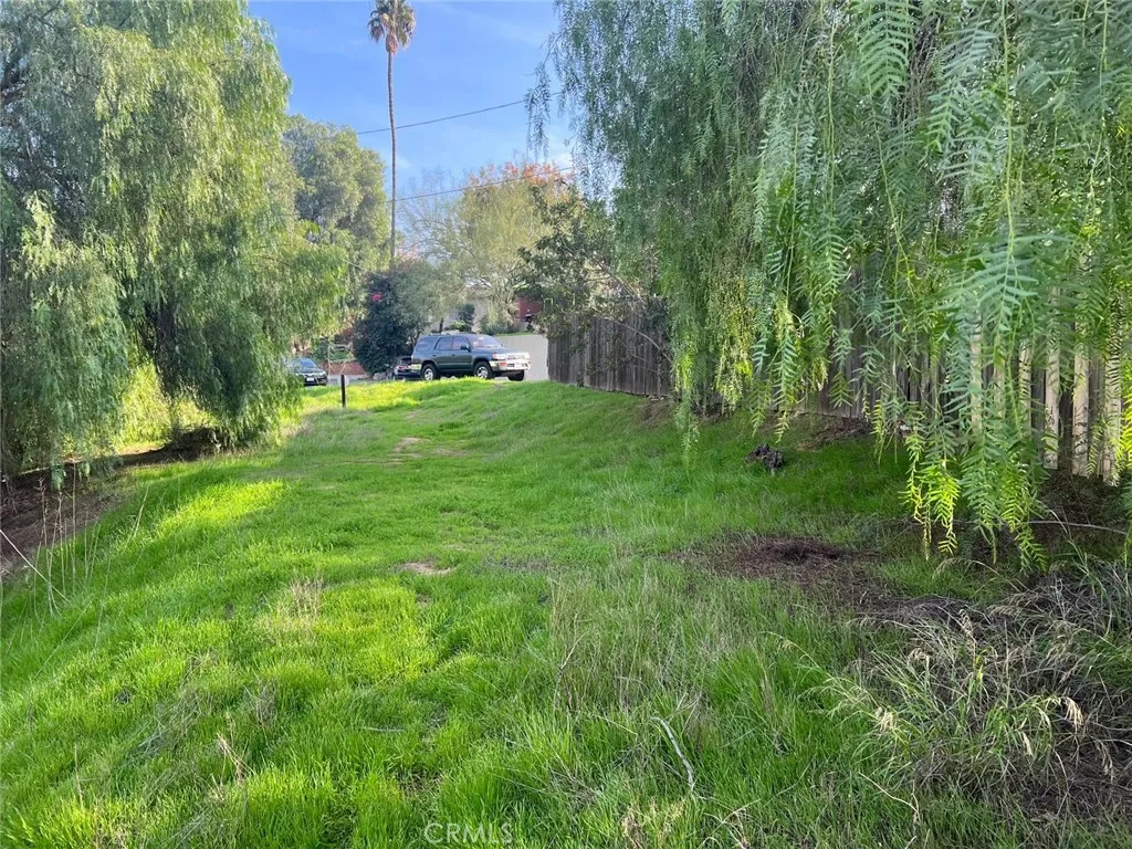 a backyard of a house with lots of green space