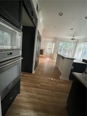 a view of a kitchen from the hallway