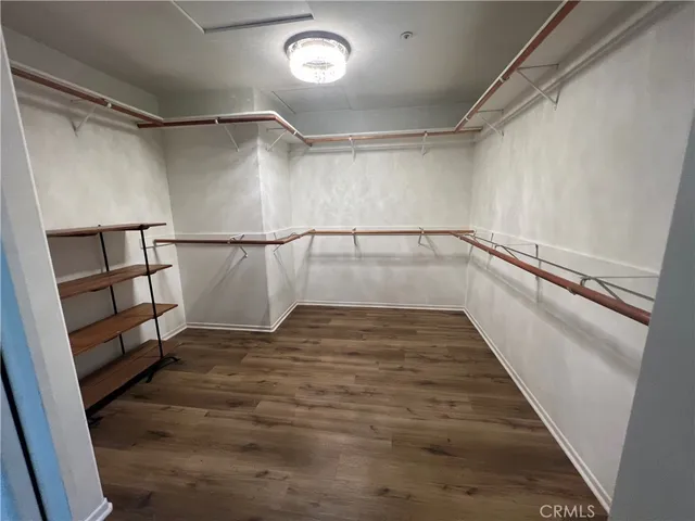 a view of a room with racks on the wall