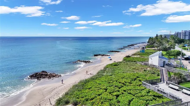 a view of a house with a window and potted plants
