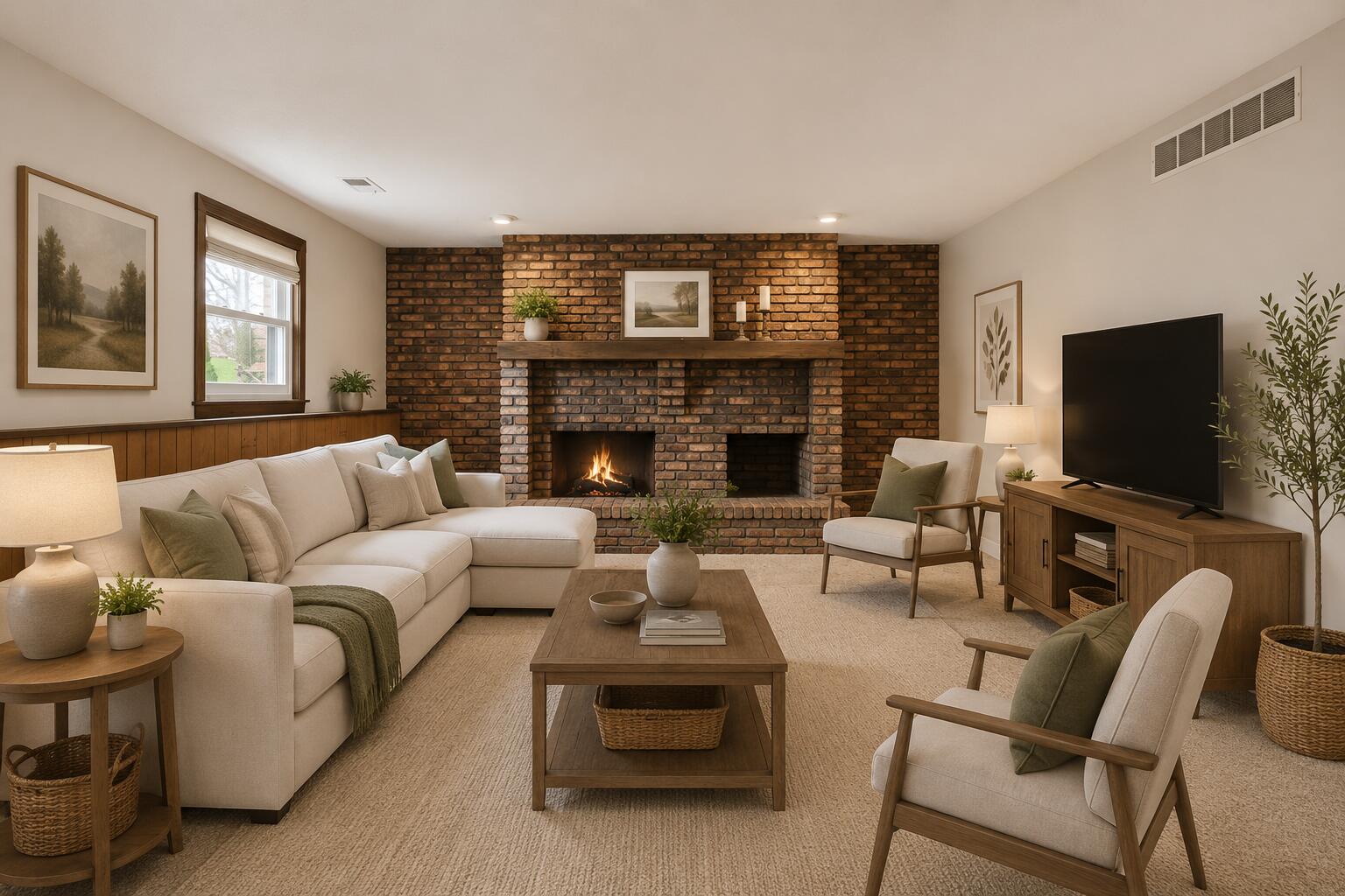 1379 Leeward Road Crown Point, IN 46307 - Photo 22 of 39 a living room with furniture and a flat screen tv