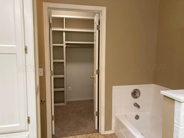 a bathroom with a tub