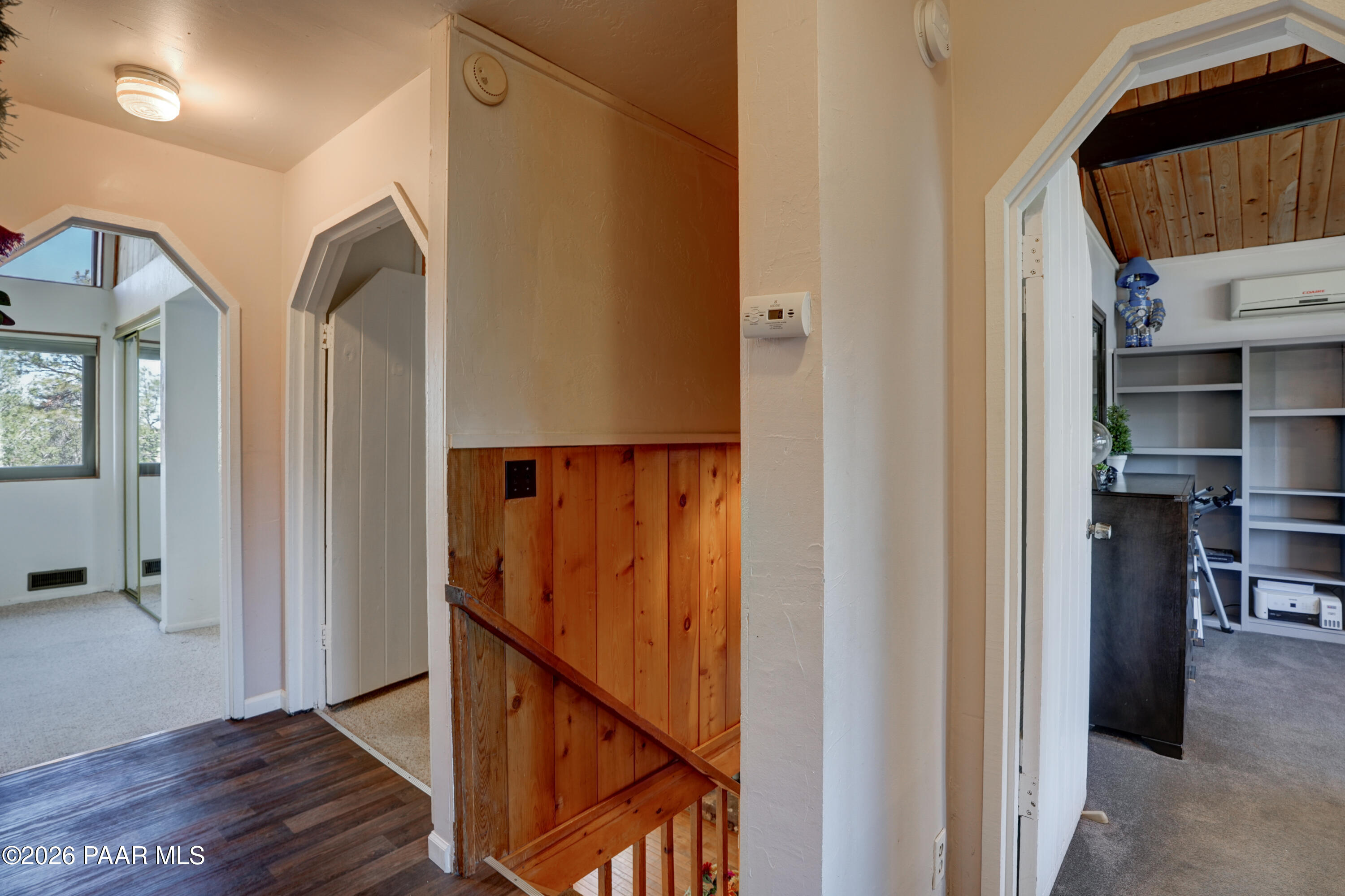 1963 Idylwild Road Prescott, AZ 86305 - Photo 13 of 54 a view of hallway with stairs and wooden floor