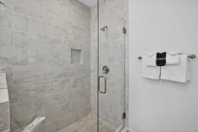 a bathroom with a shower