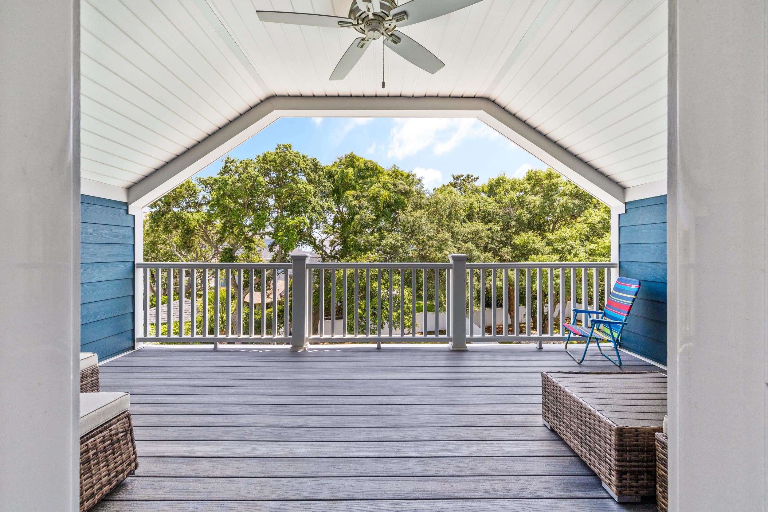 5907 Haskell Circle Myrtle Beach, SC 29577 - Photo 33 of 38 Wooden deck with a ceiling fan
