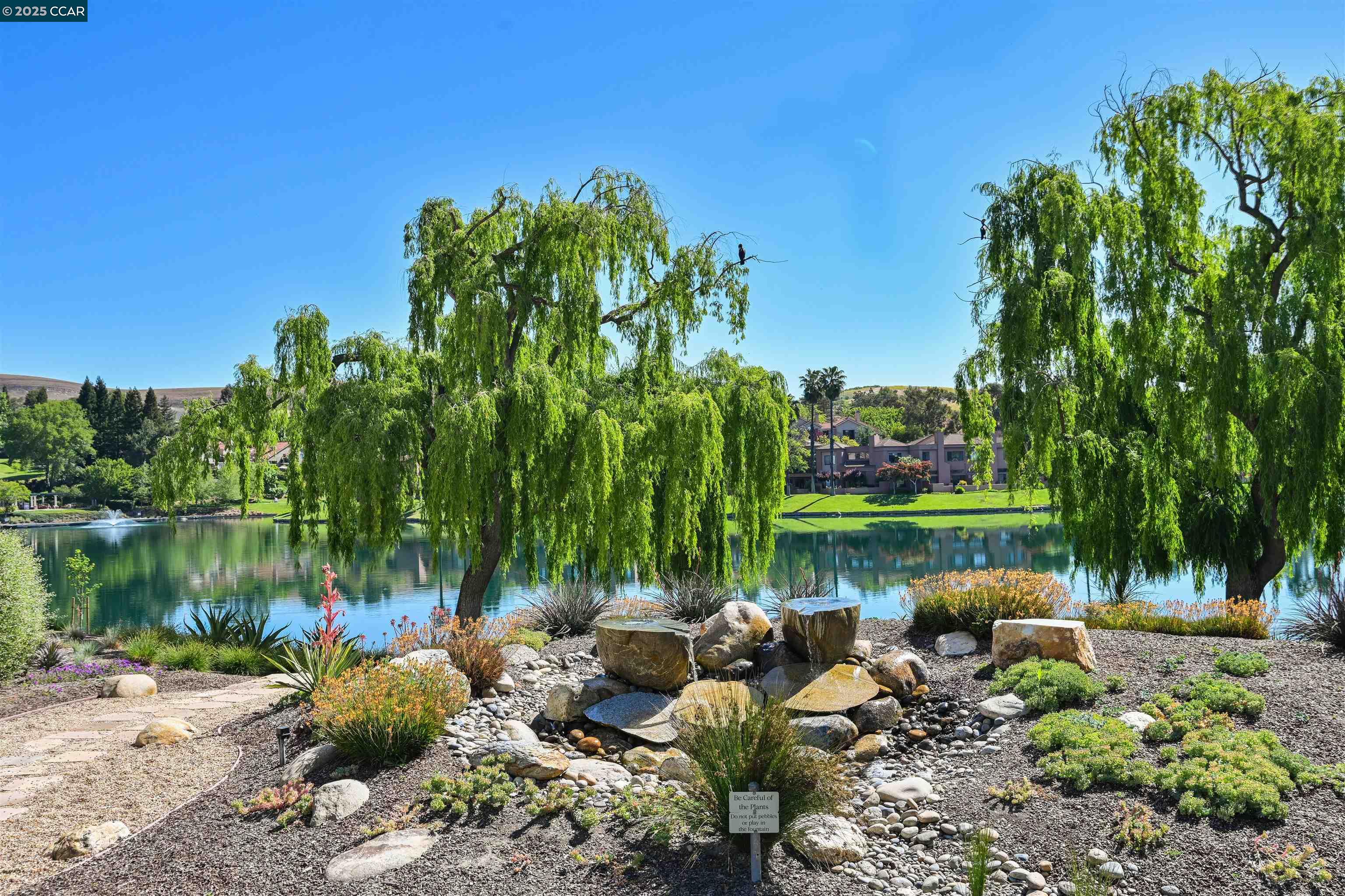 226 Lakeridge Way San Ramon, CA 94582 - Photo 55 of 59 a backyard of a house with lots of green space and lake view