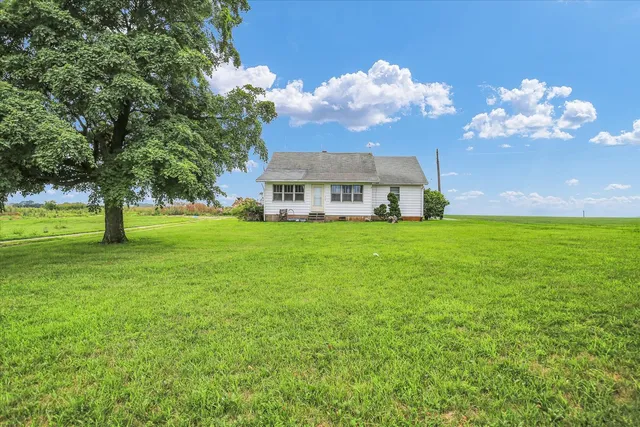 a view of a big yard next to a building