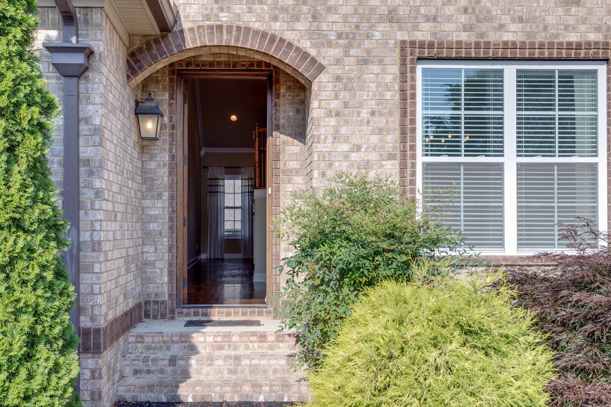 Covered entrance way at front door.