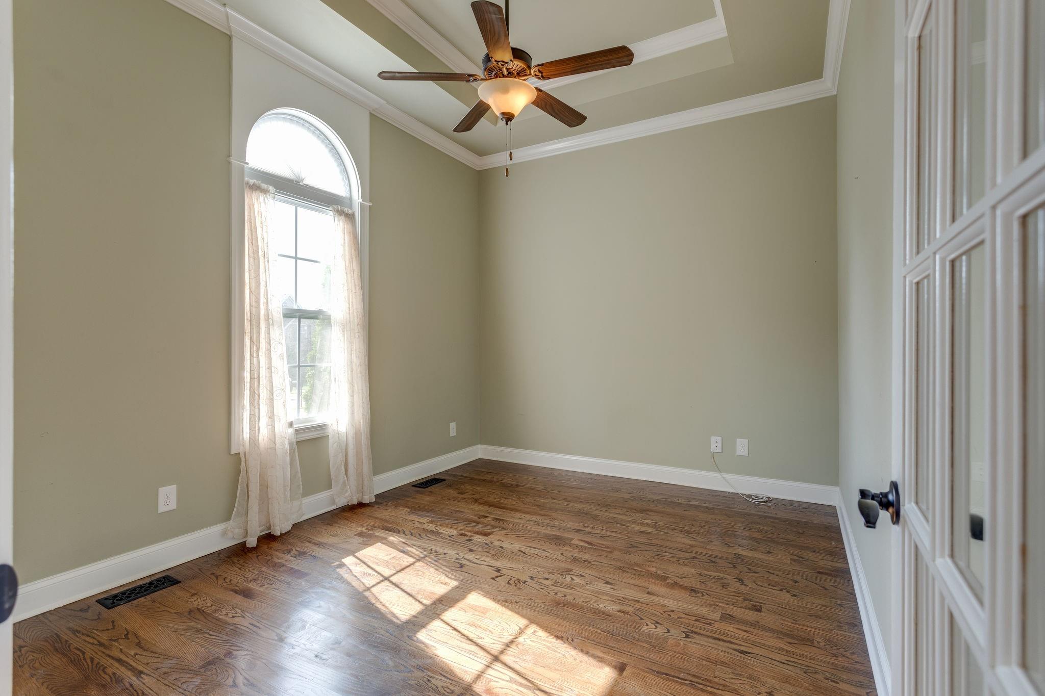 Tray ceiling in the office on the main floor.